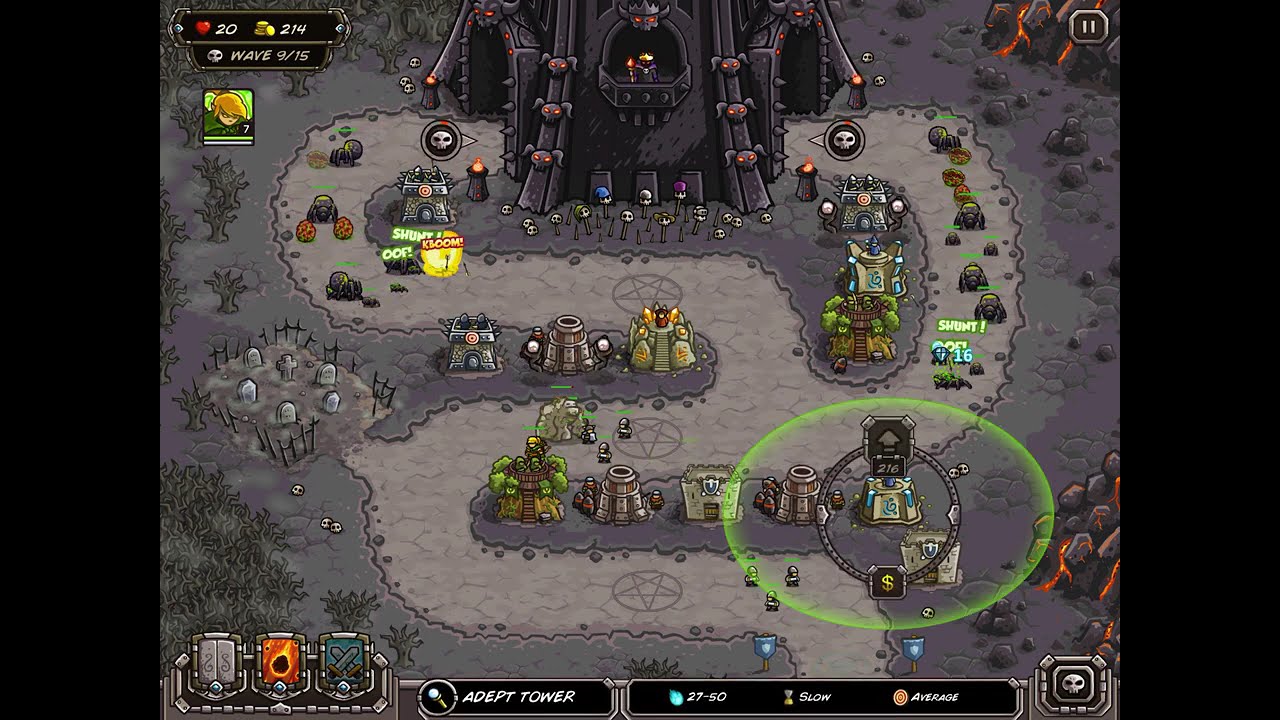 Kingdom Rush (Level 12 - The Dark Tower) 3 Stars