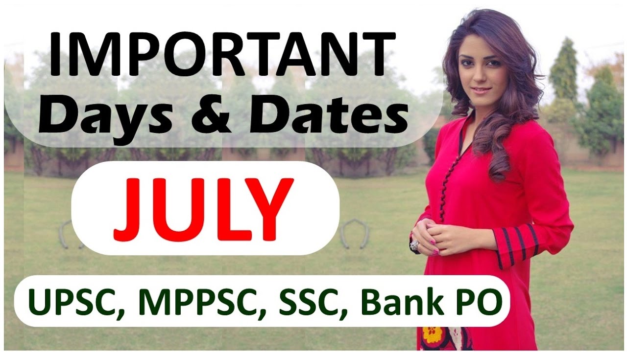 JULY  IMPORTANT DAYS