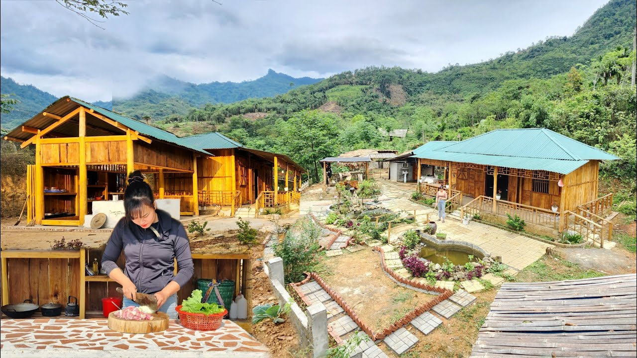 TIMELAPSE : 300-day journey of a girl building a wooden house and farm on a deserted island