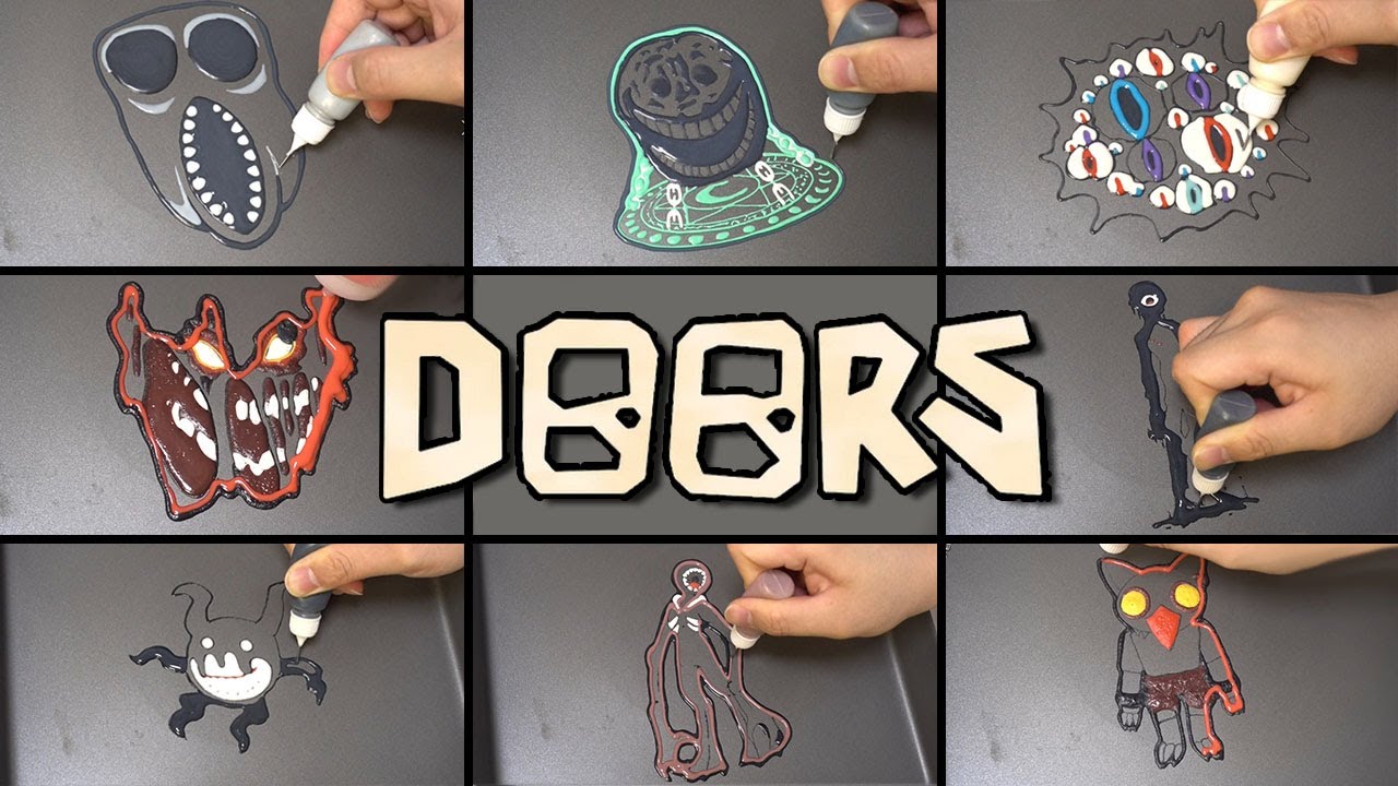 Roblox Doors 👁 Edible Pancake art - Crucifix, Rush, A-60, El Goblino, Eyes, Jack, Ambush, Figure