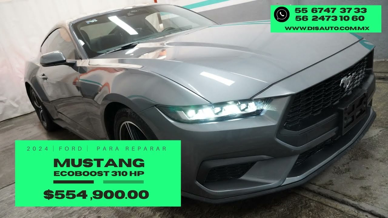 DISAUTO│2024 FORD MUSTANG COUPE ECOBOOST 310 HP CAMINANDO PERFECTO BOLSAS FW OK APPLE PIEL GPS  APPL
