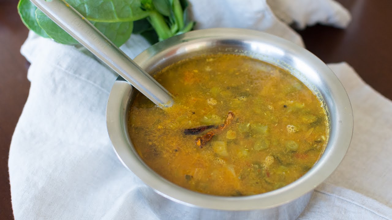 Basale soppu | Basale Soppina Sambar huLi Recipe  | Malbar Spinach Recipes