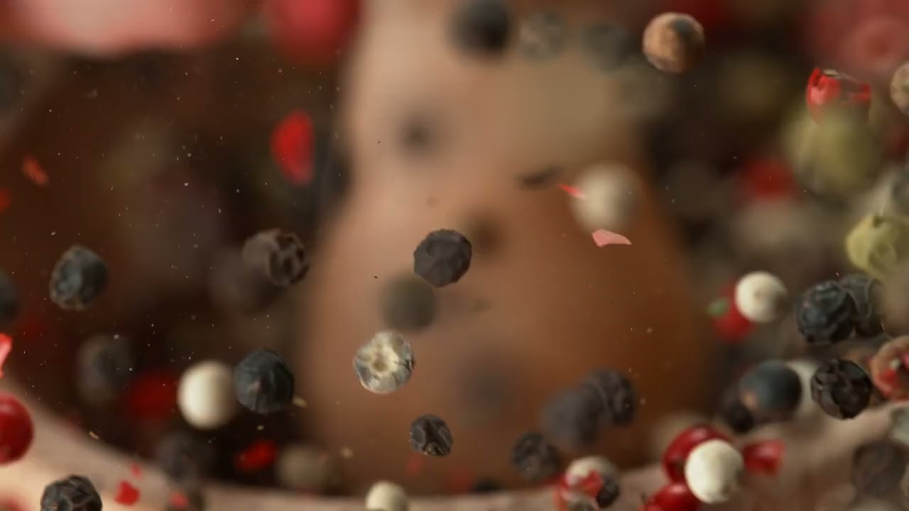 PEPPERCORNS MORTAR AND PESTLE FLYING BLACK PEPPER 4K
