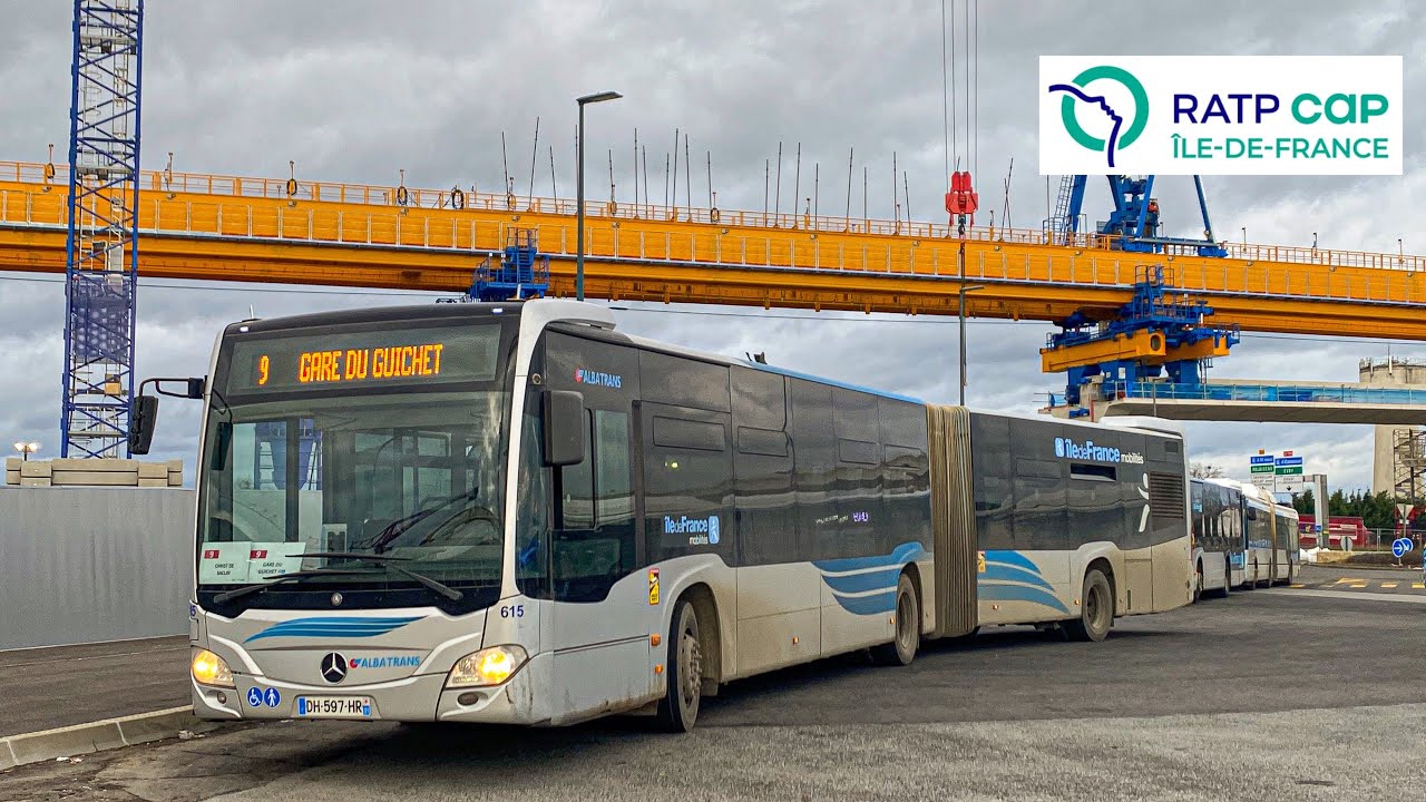 4K [RATP CAP\RD SACLAY] Trajet abord du Mercedes Benz Citaro GC2 N°615 Sur la ligne 9