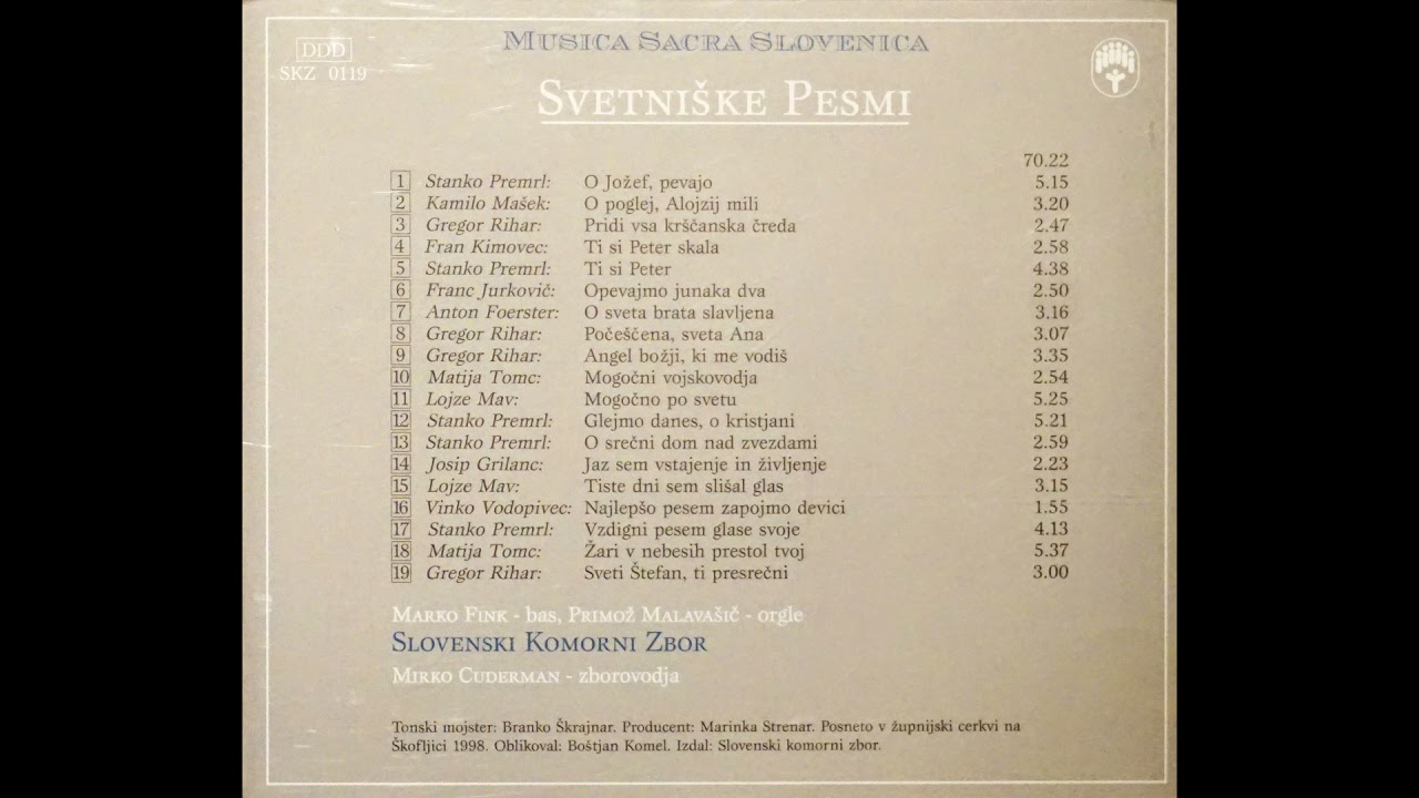 Vzdigni pesem glase svoje (Stanko Premrl) - Slovenski komorni zbor