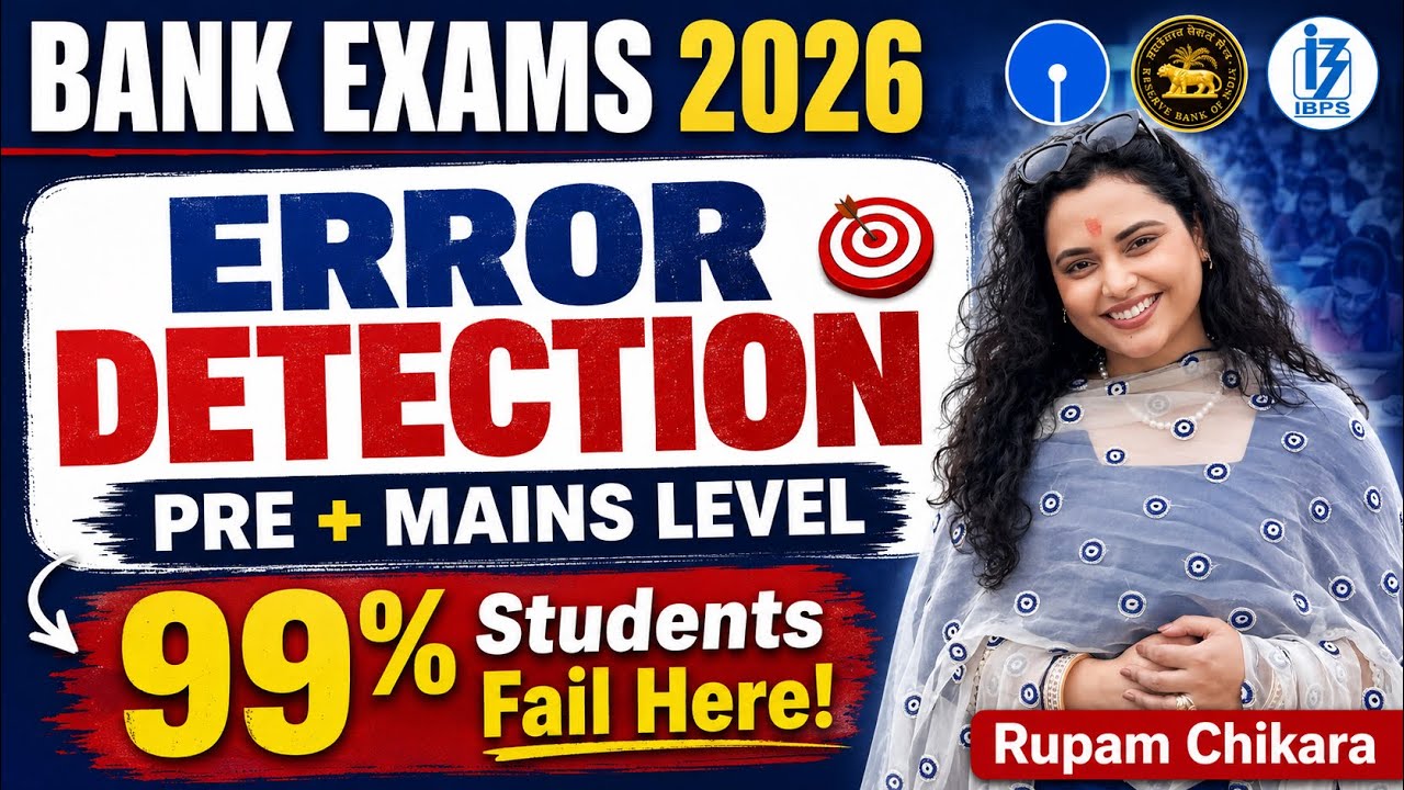 Error Detection | Mains Focused | SBI, IBPS, PO + Clerk  2026 | English Grammar | Rupam Ma'am