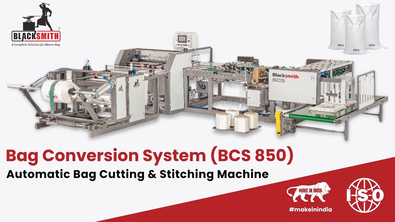 Automatic Bag Cutting and Stitching Machine | BCS 850 Machine for Woven Bags (Bag Conversion System)