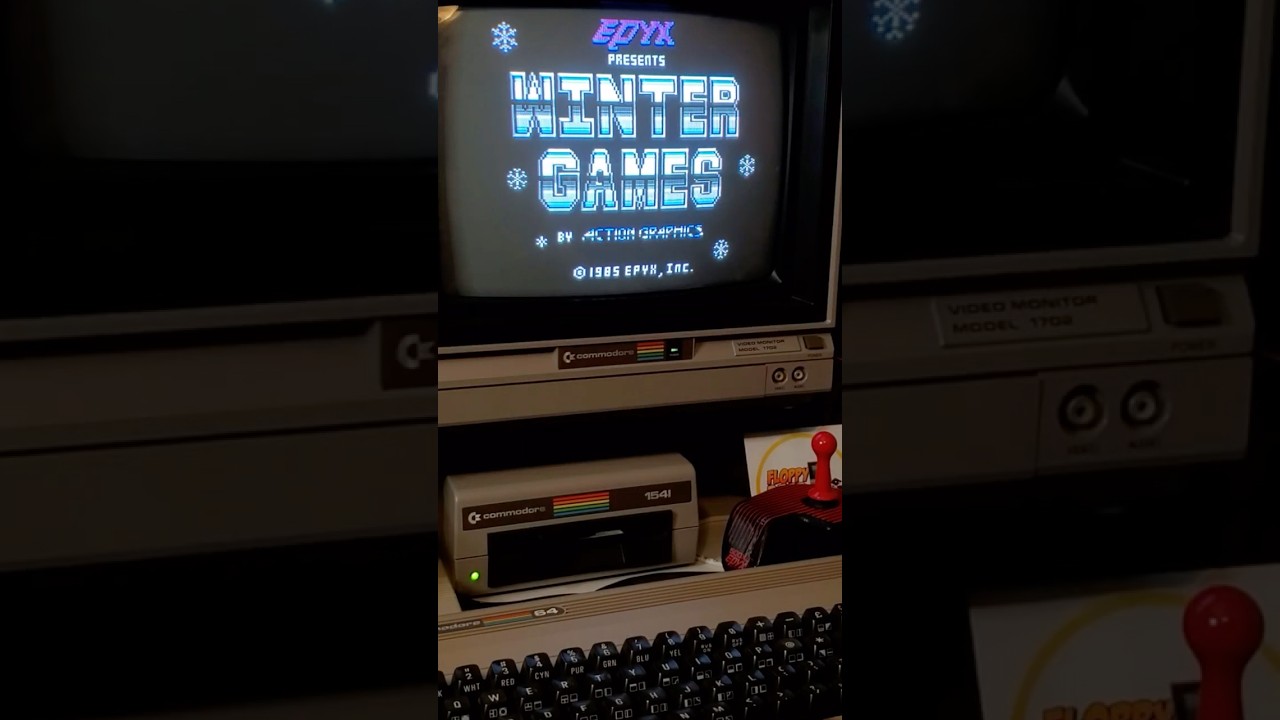 Retro Computing ASMR: Winter Games on the C64! #vintagegames #80s #retro