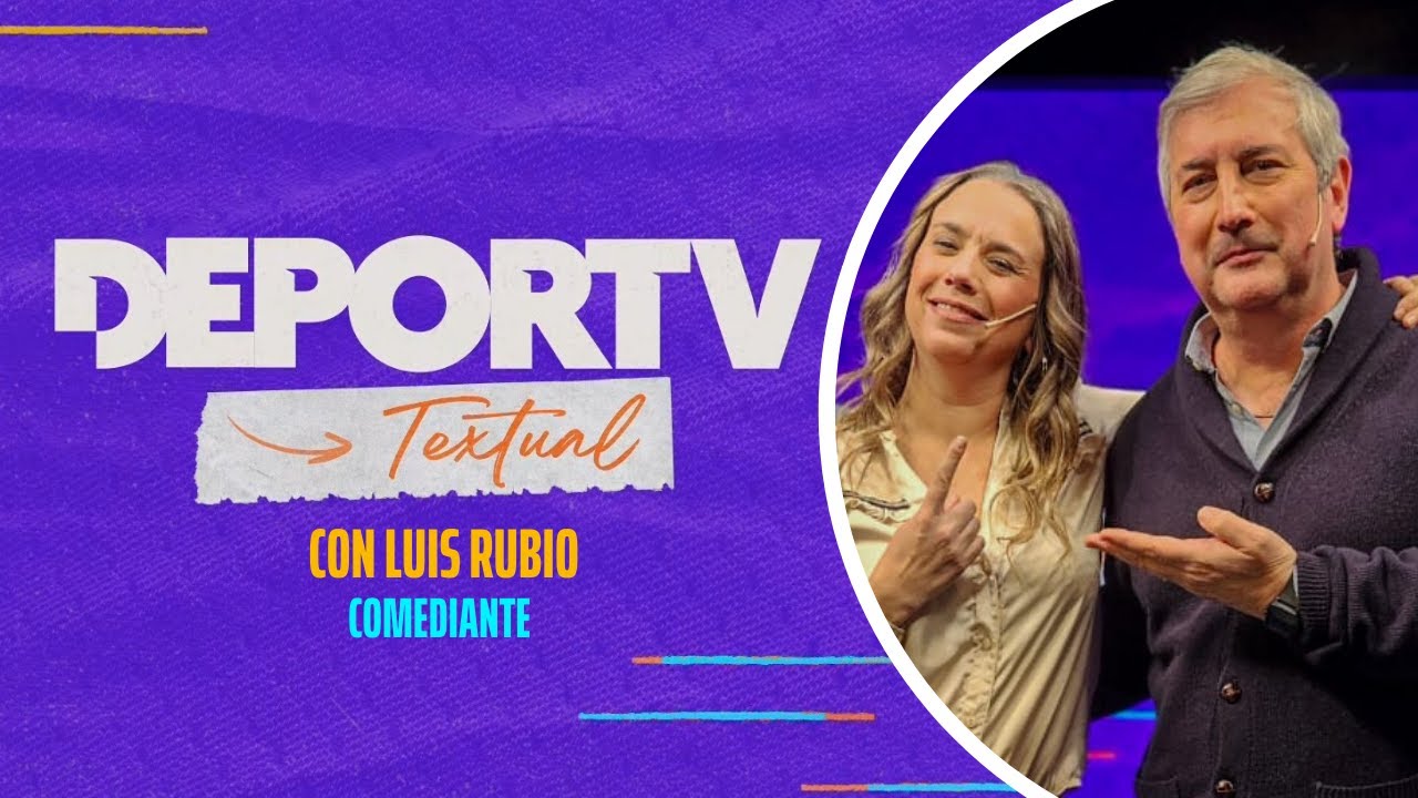 Luis Rubio, comediante, junto a Ceci Ruffa en DEPORTV Textual #19