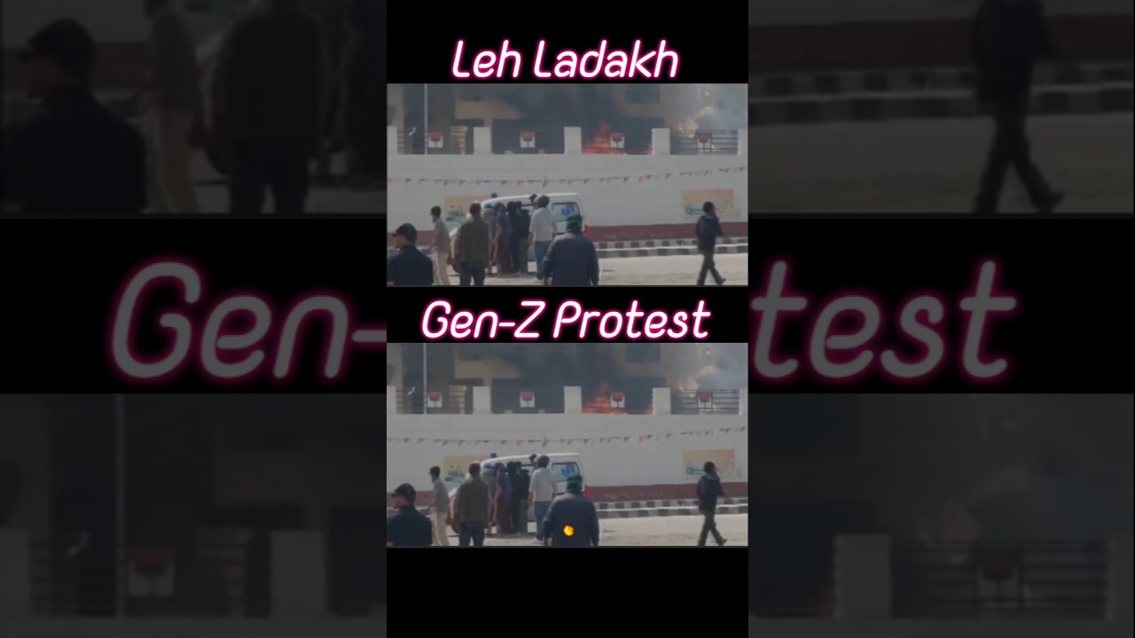 Leh Ladakh Gen-Z Protest Burn BJP Office | Sonam Wangchuk Protest #lehladakh #ladakh #genzprotest