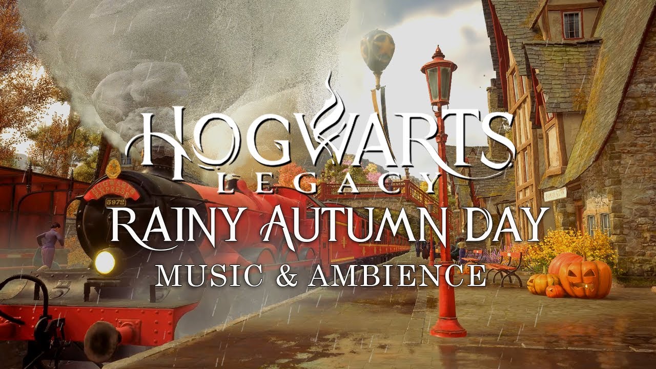 Hogwarts Legacy - Rainy Autumn Day in Hogsmeade - Calming Harry Potter Music & Cozy Fall Ambience