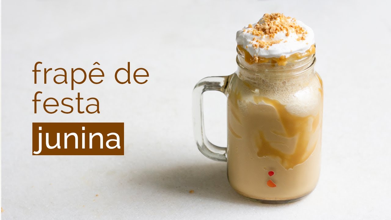 Frapê Junino - Receita de Café com Doce de Leite e Paçoca