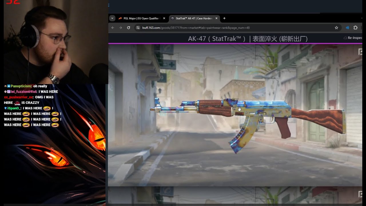 ohnePixel реагирует на первый в истории ST FN AK47 BLUE GEM 661 (1M$ AK)
