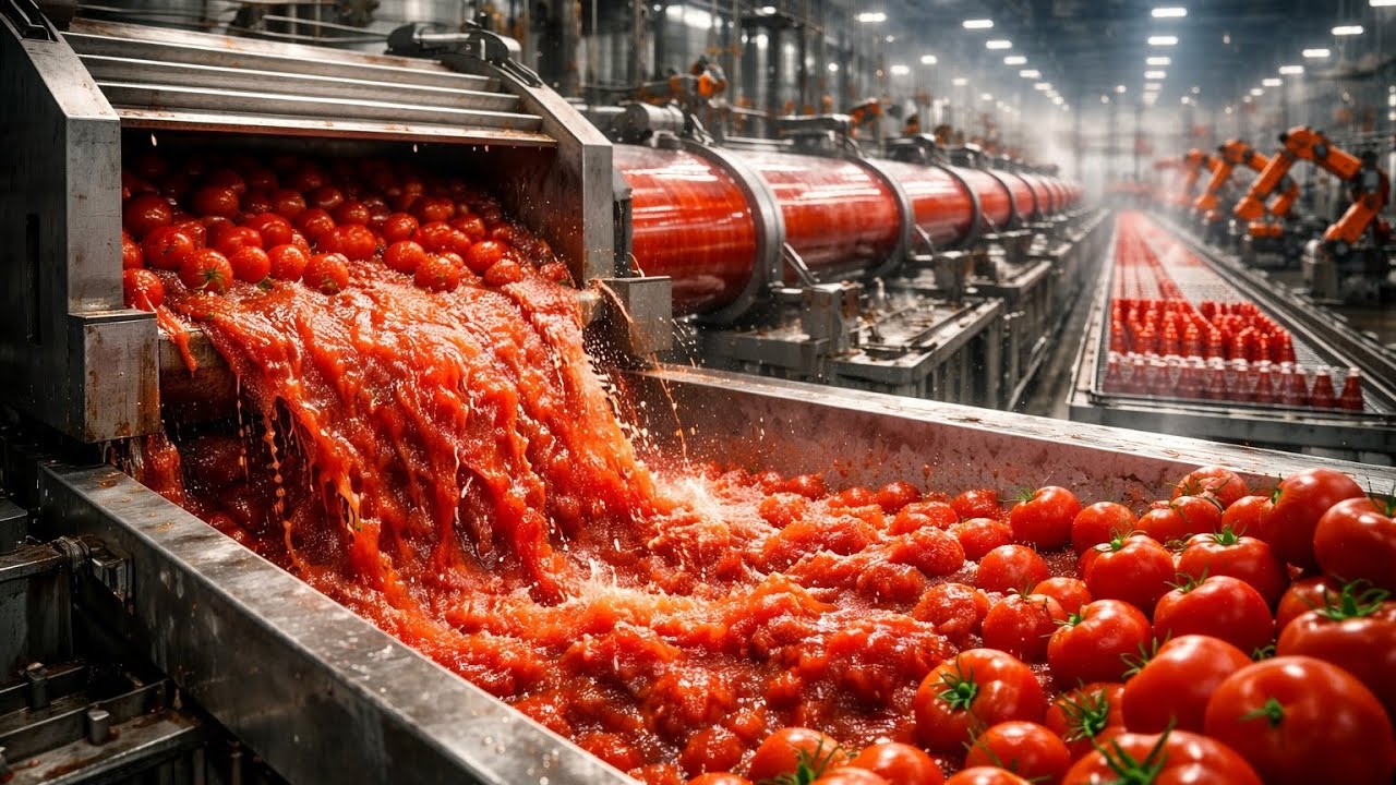 Inside the World’s Largest Ketchup Factory | From Fresh Tomatoes to Bottled Ketchup