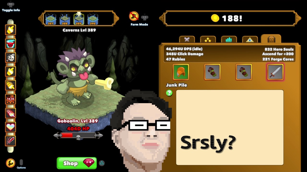 Clicker Heroes PS4: Transcendence? Forge Cores?
