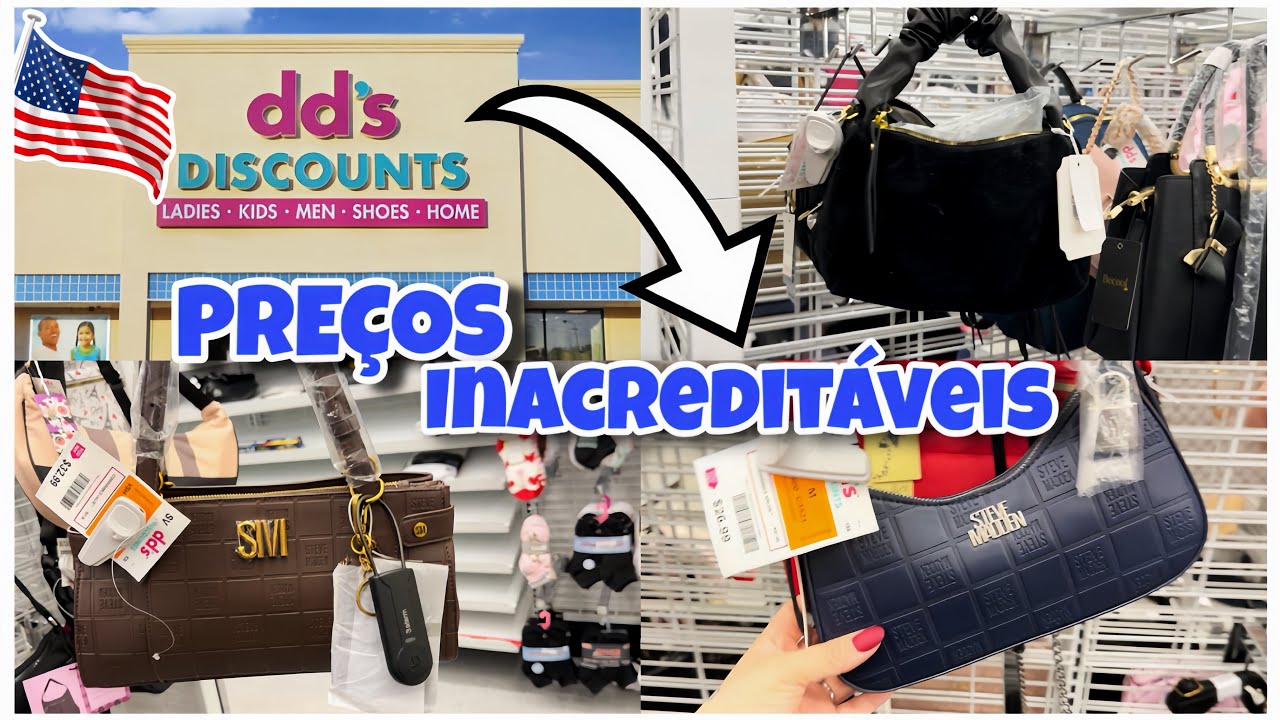 LOJA DD’S DISCOUNT NOS EUA - OS PREÇOS + BARATOS QUE JÁ VI 😱 LOJA MUITO BARATA NOS EUA - SETOR DE 👜