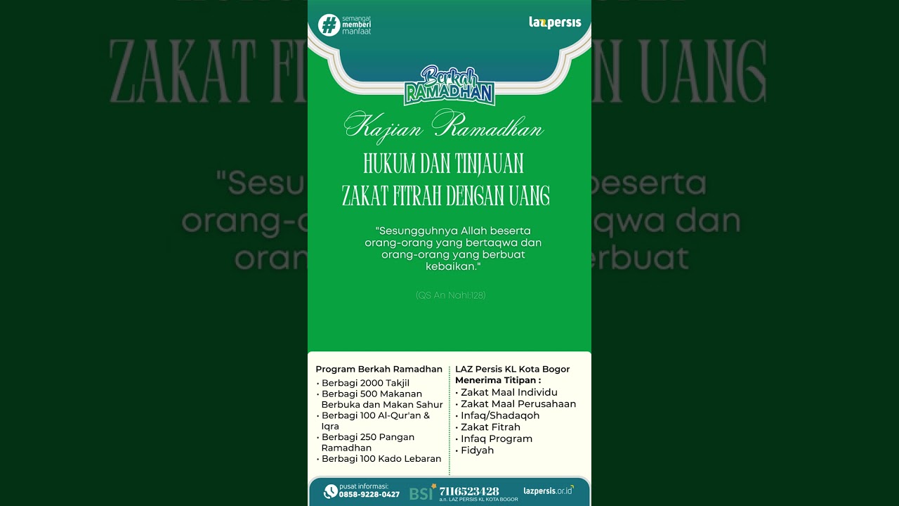 HUKUM DAN TIJAUAN ZAKAT FITRAH DENGAN UANG