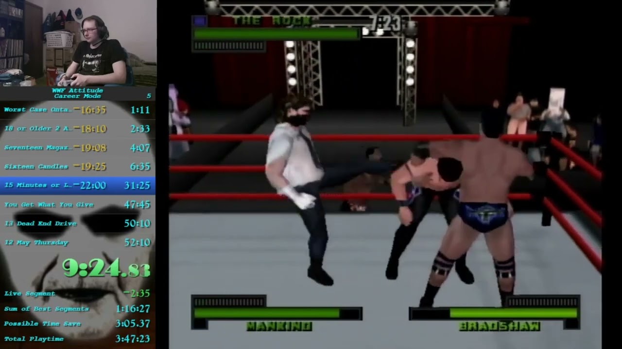 WWF Attitude - Tag Team Career Mode Speedrun with The Rock and Sock Connection