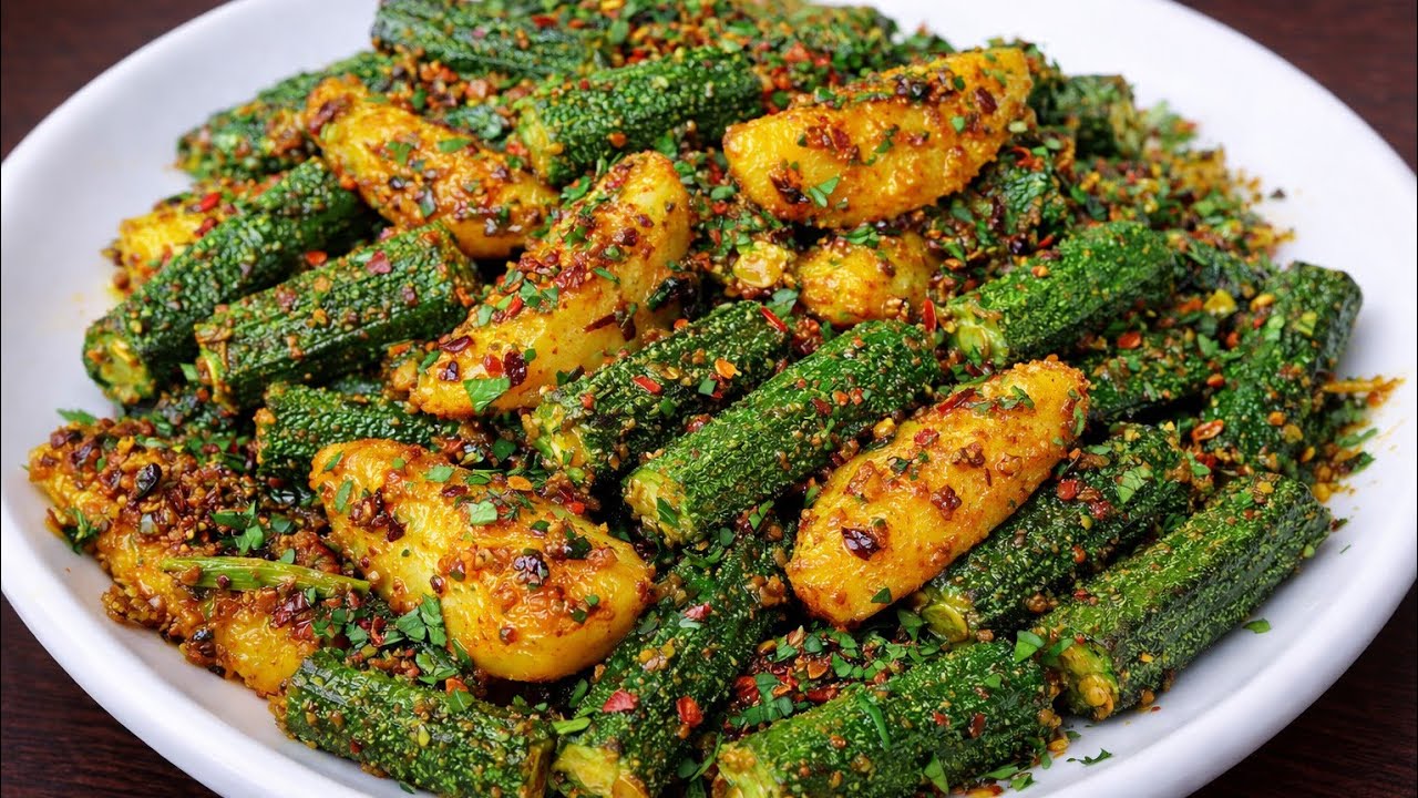 चटपटी मसालेदार भिंडी आलू फ्राई 😋 | सबसे आसान तरीका | Bhindi Aloo Fry Recipe