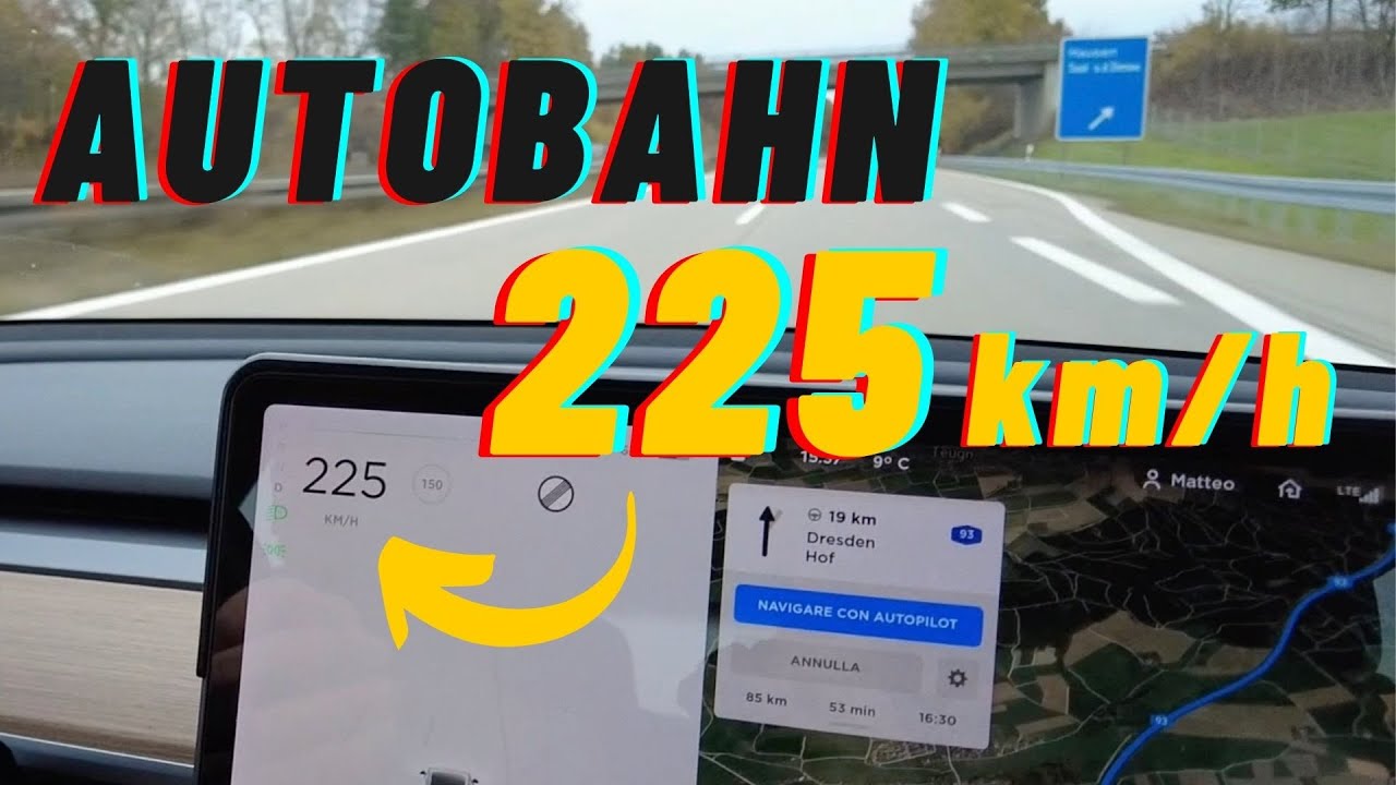 Verso PRAGA a 225 km/h in Autobahn | Tesla model 3 | Consumi TOP