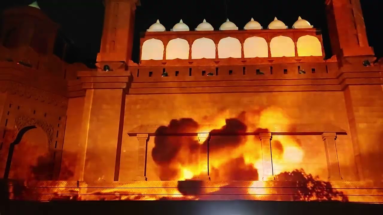 Operation Sindur light and sound show at New Town Durga puja 2025 Panda at Balurghat