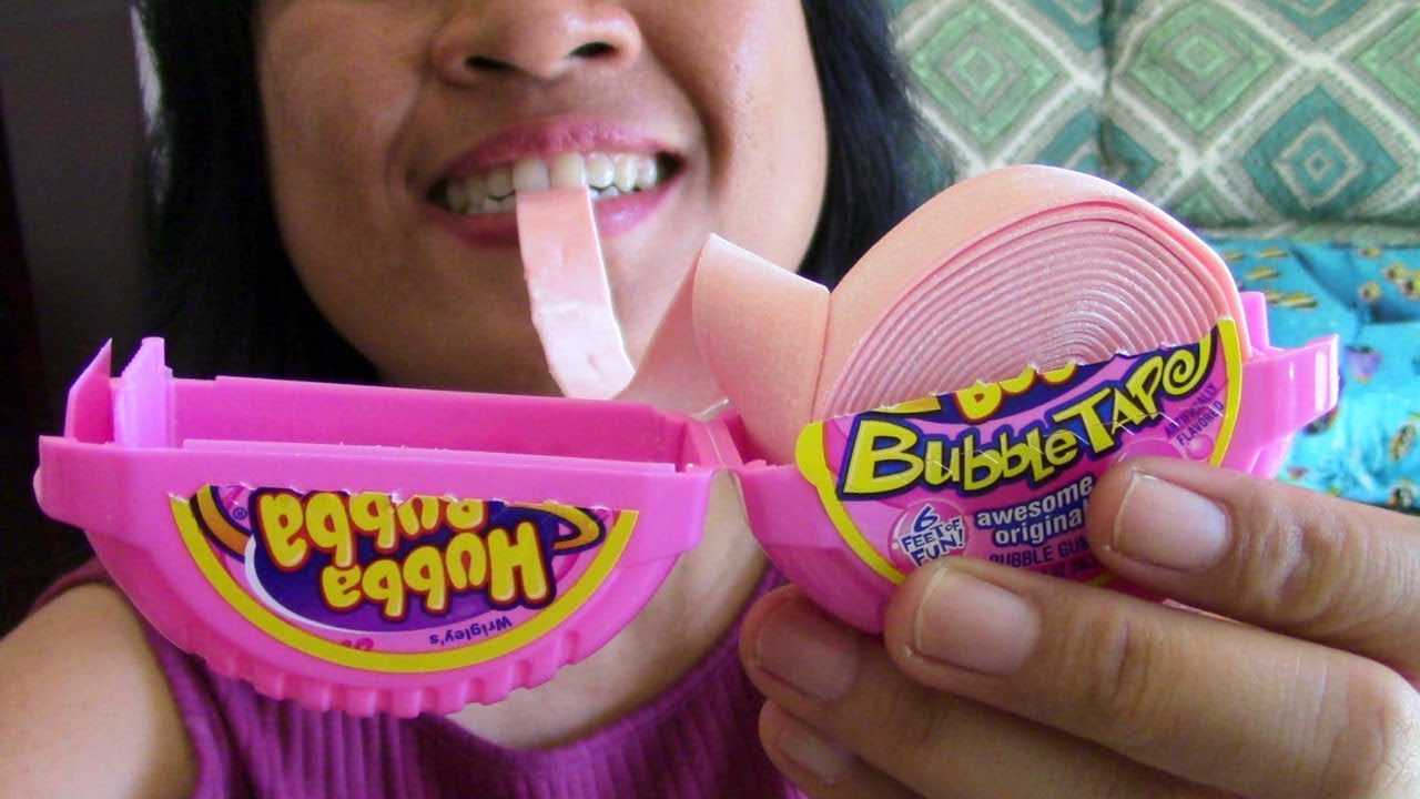 ASMR Chewing Hubba Bubba Tape Roll Gum Totally Free ScorpioAnnYT