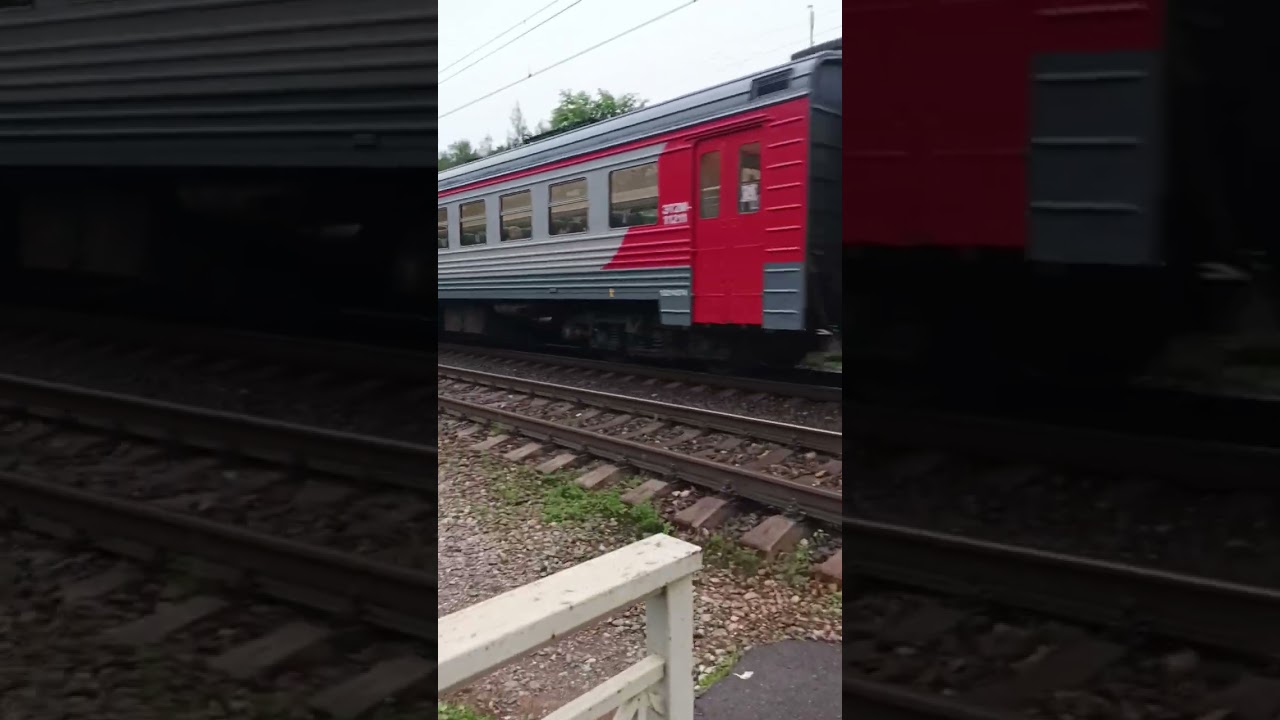 ЭТ2М 112 Прибывает на станцию Берёзки дачные #рекомендации #train #эт2м #хочуврек