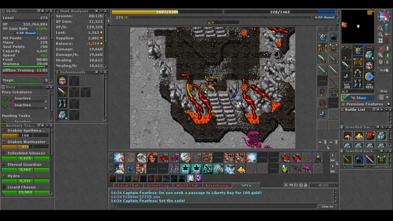 Tibia - Minhas hunts do level 100 ao level 200 #tibia