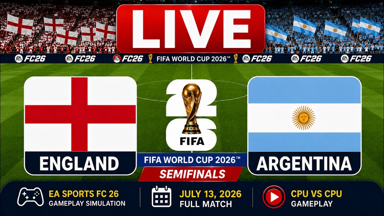 🇦🇷 Argentina vs England LIVE | Semifinals | July 13, 2026 | FIFA World Cup 2026 | FC26 Simulation
