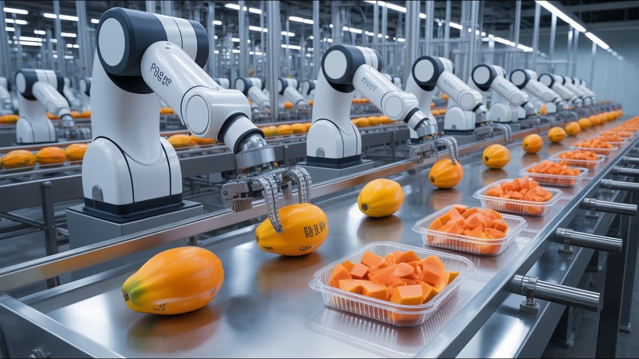 Ever Wonder How Papayas Are Turned Into Smoothies? See the Full Process Inside the Factory!