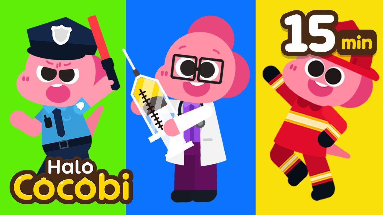 Lagu Polisi, Dokter dan Lainnya | Kumpulan | Lagu Profesi Anak | Kartun Pendidikan | Halo Cocobi