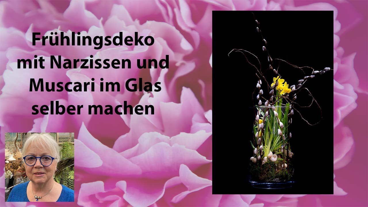 Frühlingsdeko mit Narzissen und Muscari im Glas selber machen