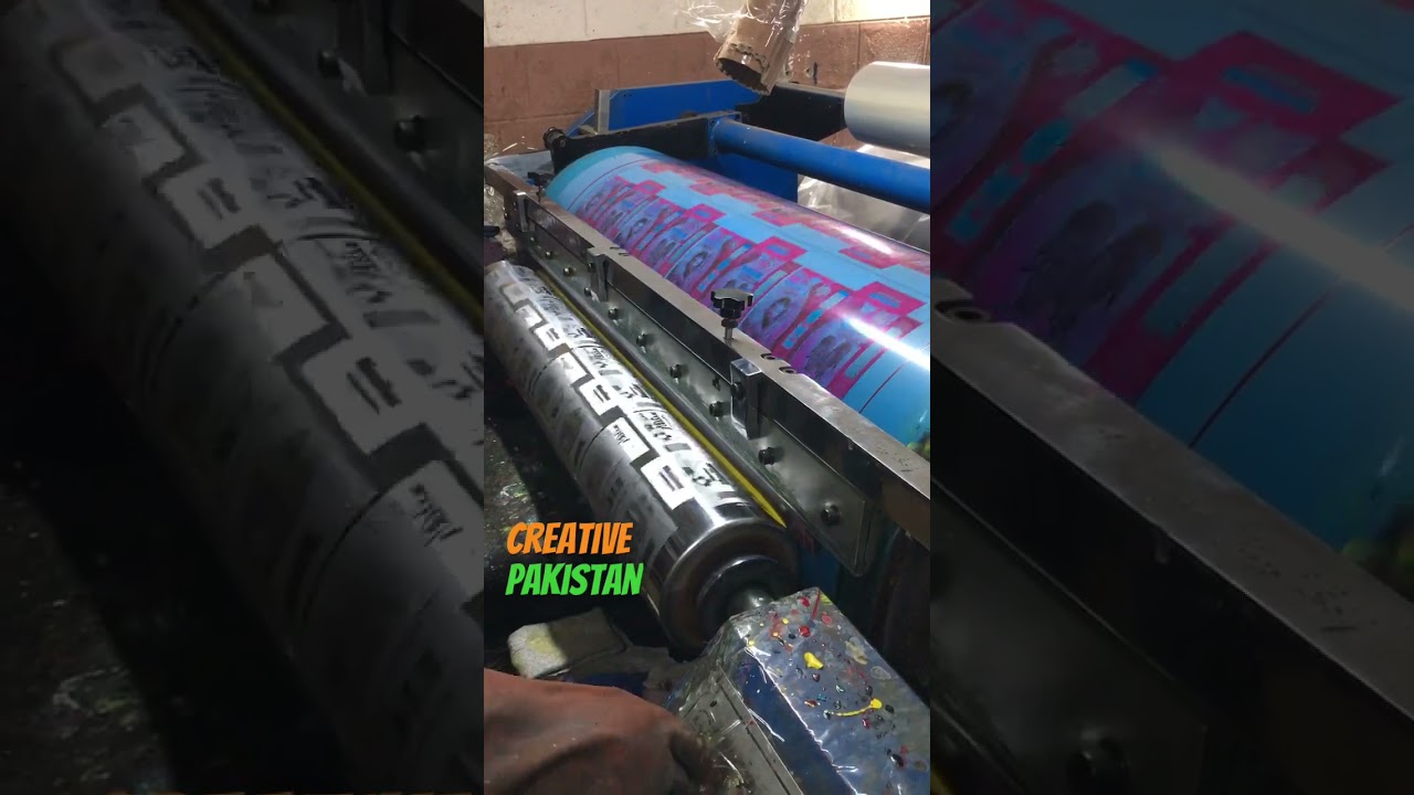 Druk na cylindrze grawerowanym #printingsolution #baseshell #printingcylinder #die #creativepakistan