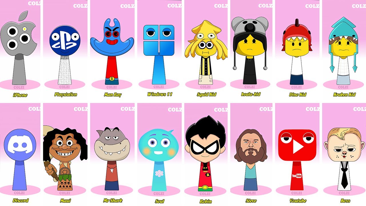 Incredibox Sprunki OC Phase 1 to Phase 3 Alphabet Lore, Netflix, Dirty Bubble, Windows, Pringles