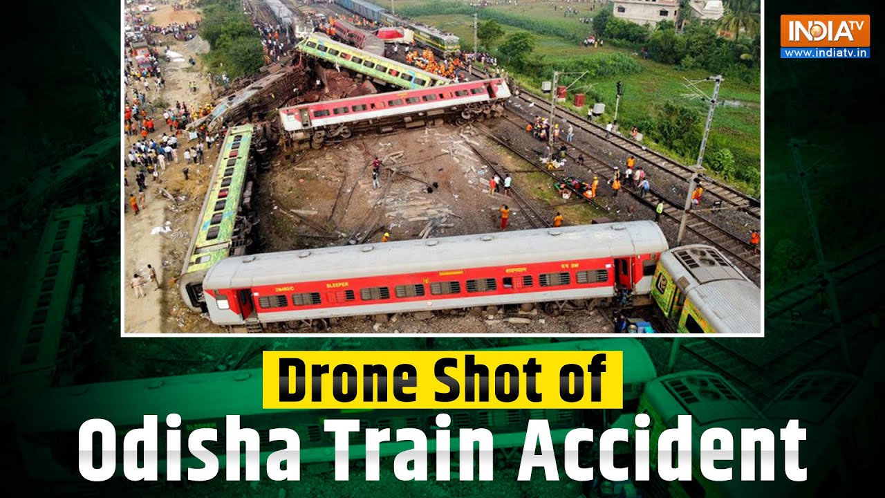 Odisha train accident: Drone shot of the horrifying train collision in Odisha | Ashwini Vaishnaw |