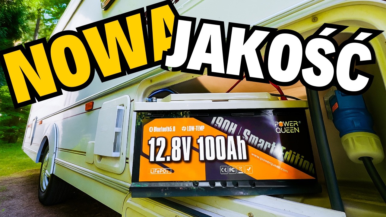 Dobry, Tani i lekki smart akumulator LiFePO4 do kampera, przyczepy - Power Queen 12V 100Ah