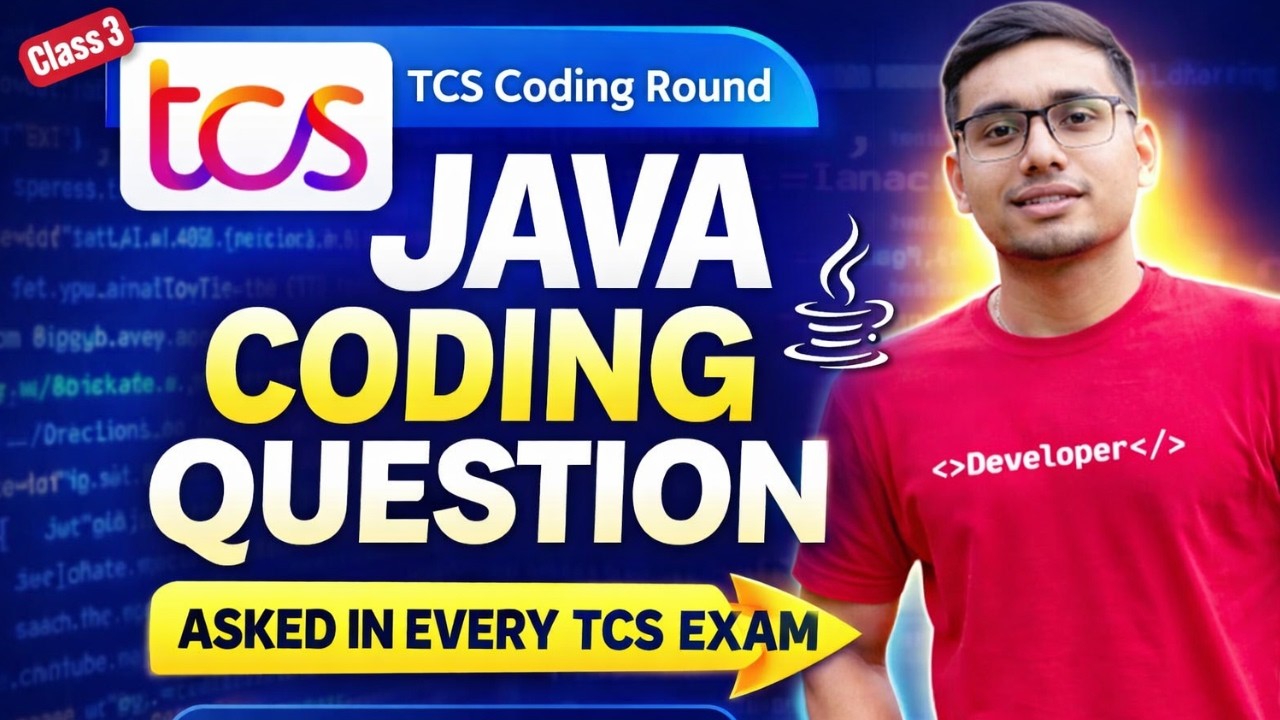 TCS NQT 2026 JAVA Coding  PYQ | Questions Asked in Every TCS EXAMS