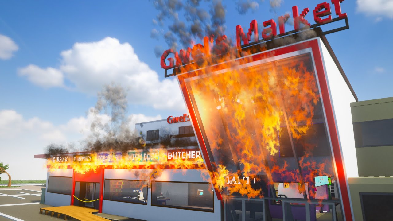 Set FIRE to a Gwel's Market with a GAS CAN - Teardown