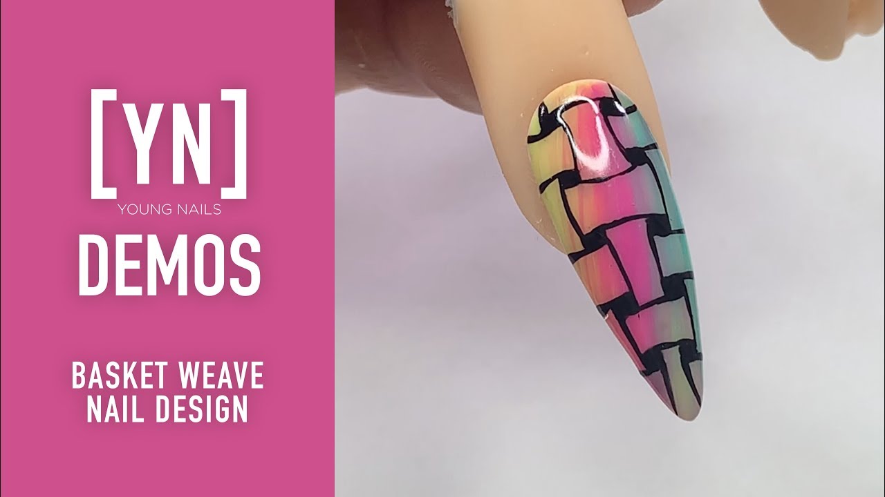 Young Nails Nail Demo - Basket Weave Nail Design - Gel Nails