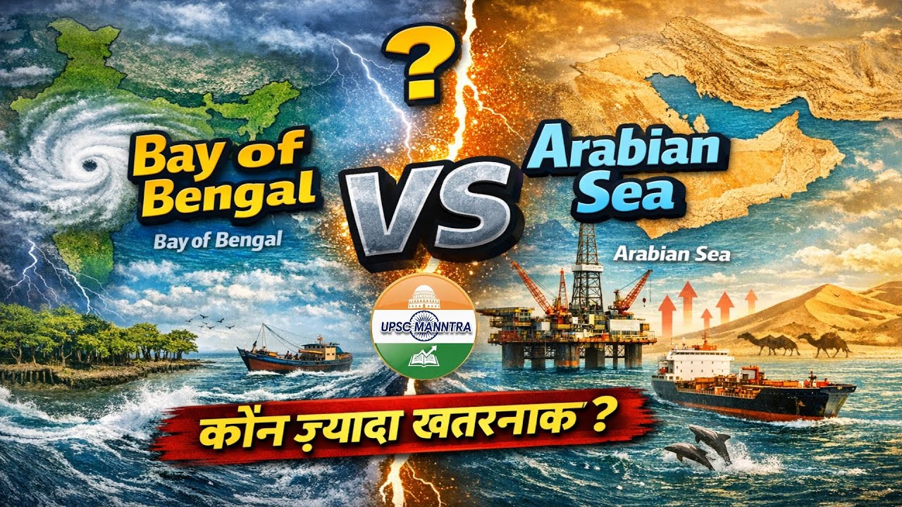 Bay of Bengal vs Arabian Sea 🌊 | Monsoon, Cyclone & Geography Explained | कौन ज्यादा खतरनाक है?
