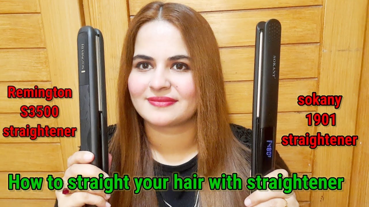 How to straighten your hair|| flat iron natural hair | Remington & sokany hair straightener