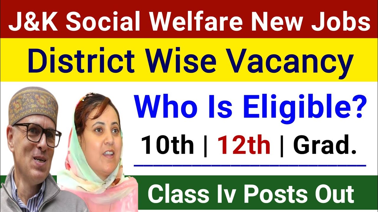 J&K Social Welfare Department Jobs - District Wise Posts | J&K Class Iv Jobs 2026 - 10th Pass