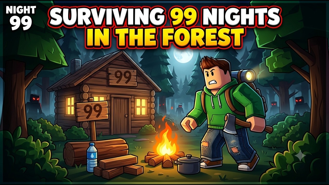 Roblox surviving 99 nights in the forest