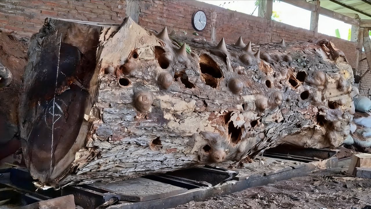 You can't be called a professional operator if you can't saw strange wood this big