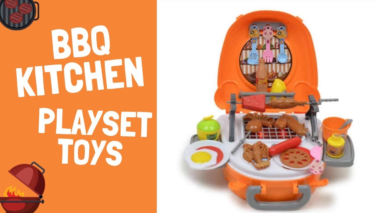 BBQ Toys Playset Pretend Kids Barbecue Grill Kitchen Toys Tools Cooking Mainan Anak Masak-masakan