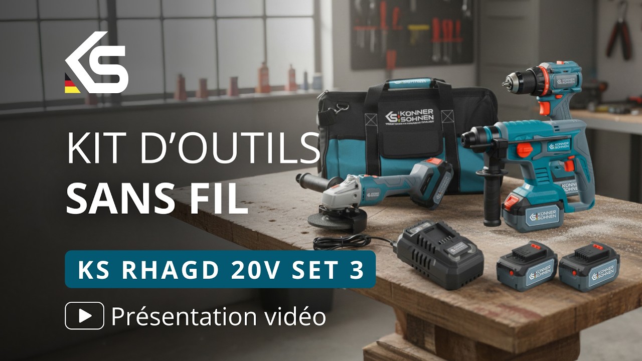 Set d&rsquo;outils sans fil KS RHAGD 20V SET 3 (3-en-1) : pr&eacute;sentation des possibilit&eacute;s