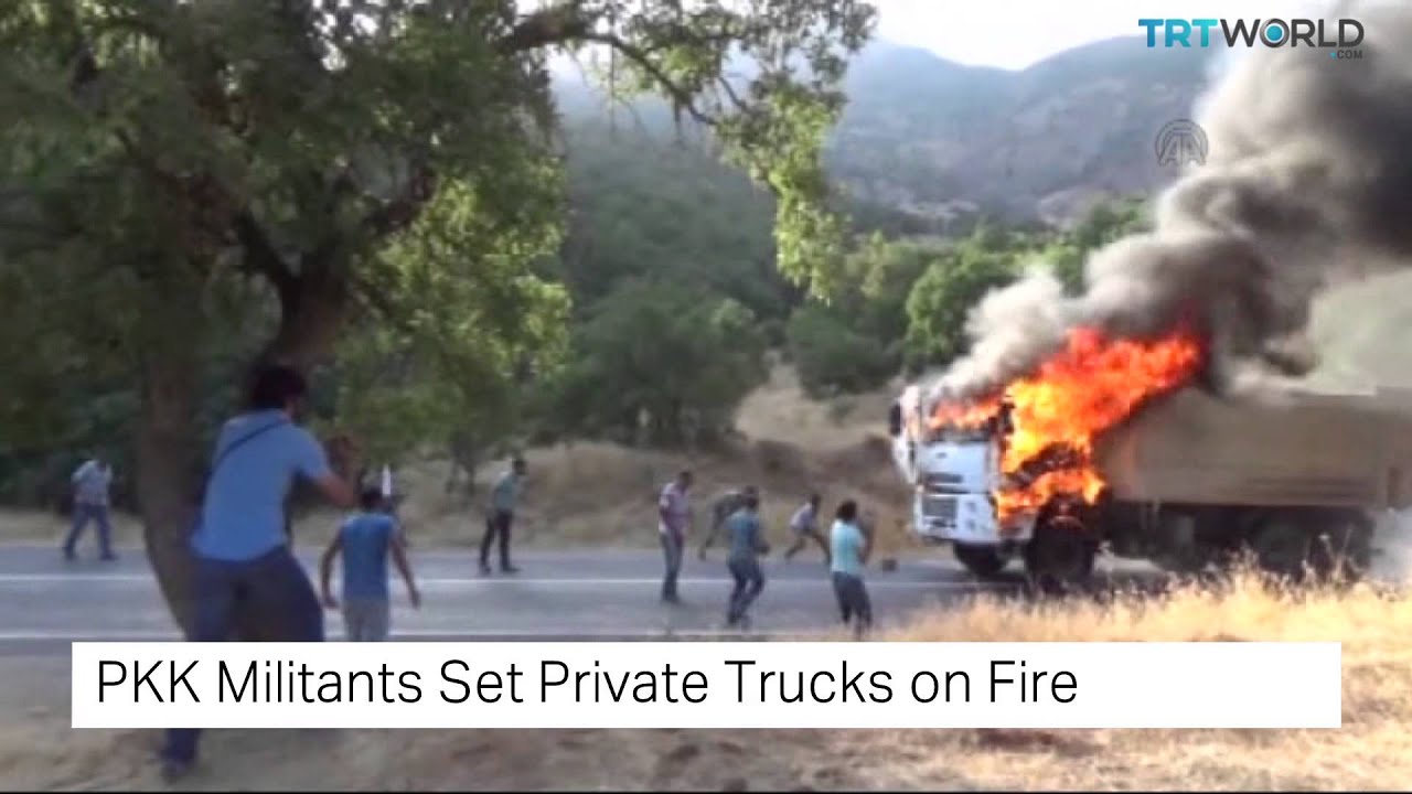 TRT World: PKK militants set private trucks on fire in latest terror attack in Turkey&rsquo;s east