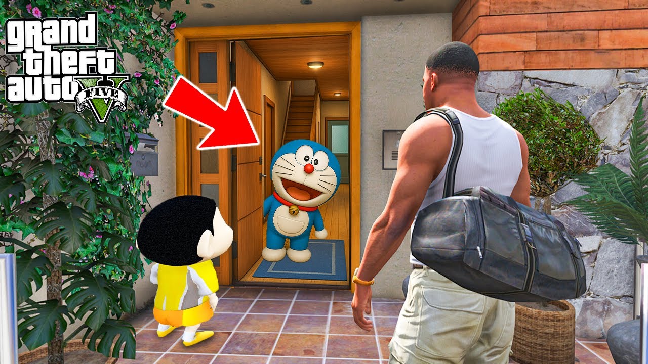 Shinchan and Franklin Found Doraemon's House Inside Franklin's House in GTA 5!