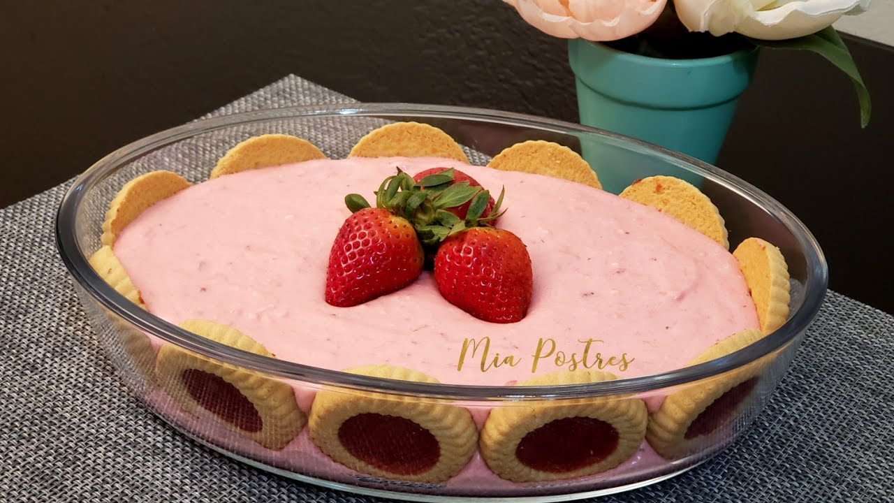 &iexcl;MOUSSE DE FRESA!! DELICIOSO Y FACIL 🤤🍓!! postre frio/ mia postres.