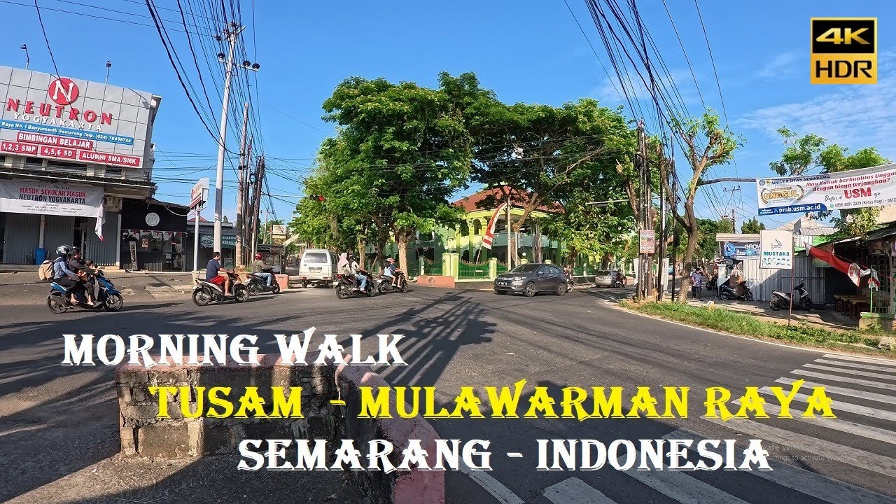 4K~ Morning Walk along Tusam Raya - Mulawarman Raya, Banyumanik, Semarang, INDONESIA 🇮🇩